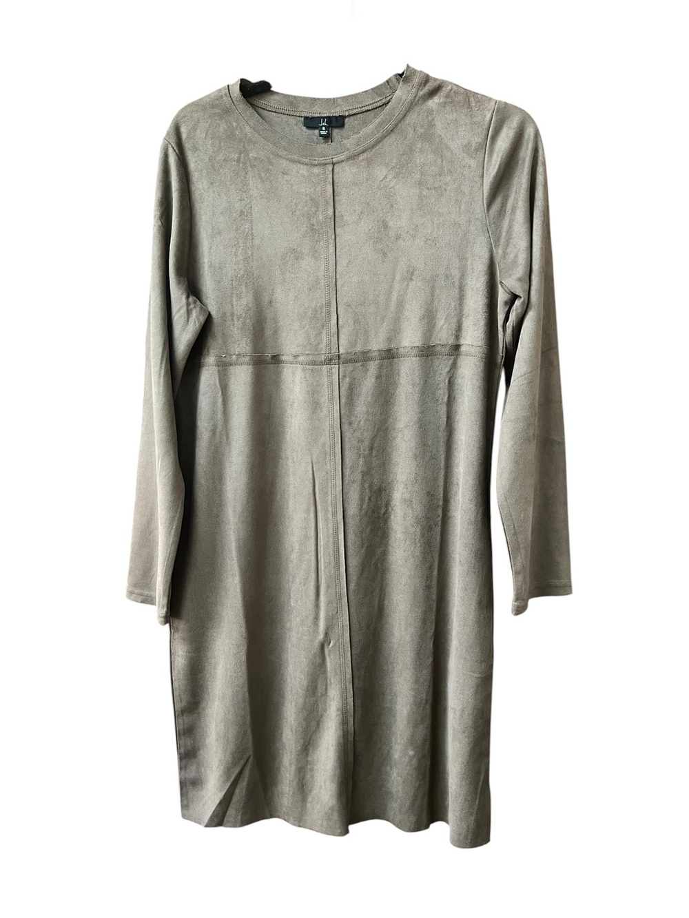 Joh Long Sleeve Chocolate Brown Suede-Effect Long Sleeve Shift Dress Small